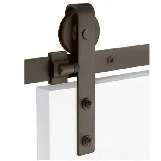 Emtek Classic Face Mount Hanger 6'6" Track with Solid Wheel & Classic Fastener in Oil Rubbed Bronze finish