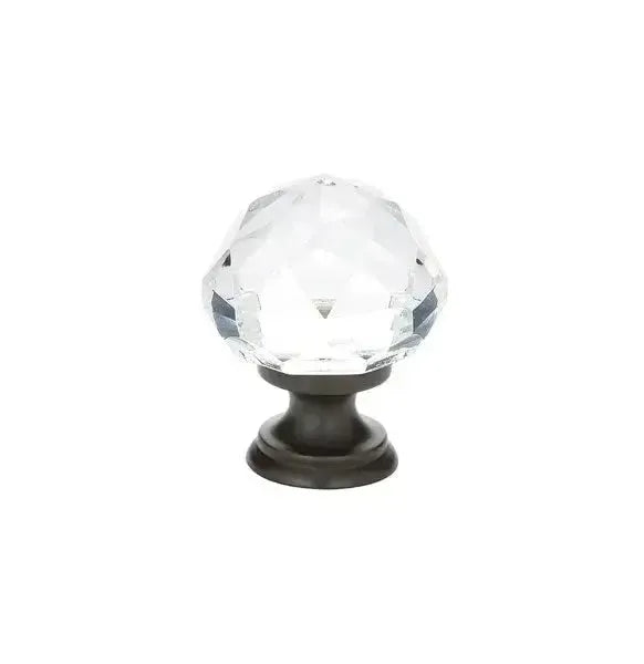 Emtek Diamond Crystal Glass Cabinet Knob in Oil Rubbed Bronze finish