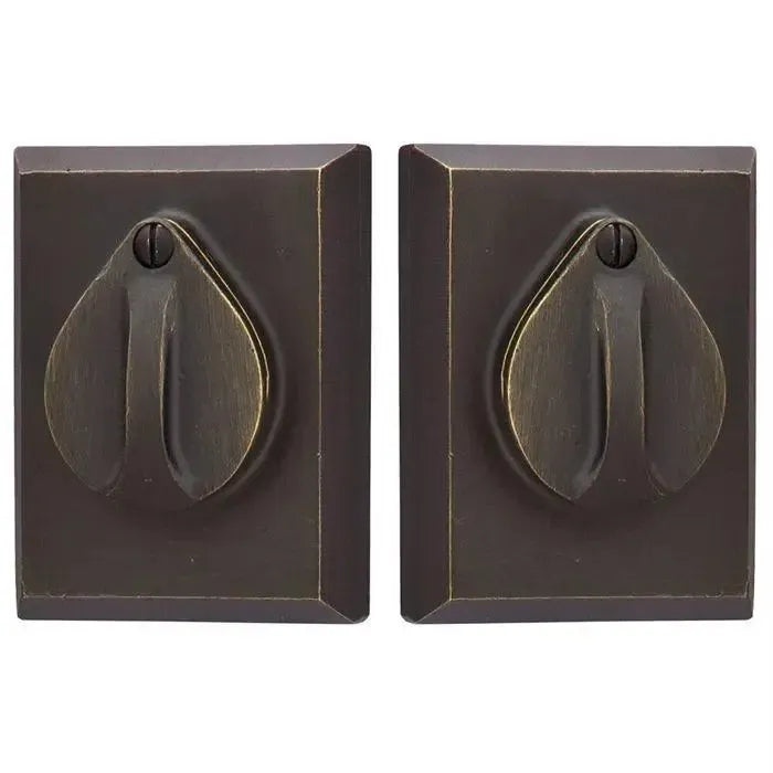 EmtekEmtek Double Cylinder #3 Sandcast Bronze Keyed Deadbolt with Flap in