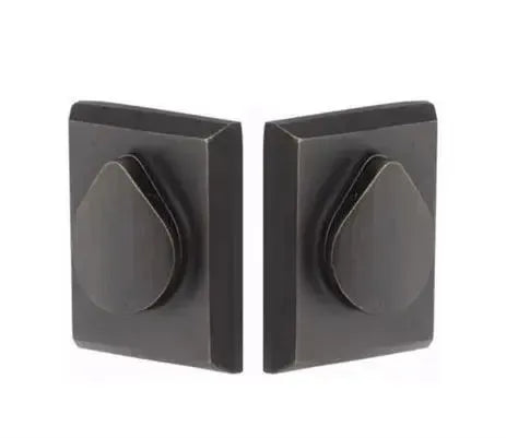 EmtekEmtek Double Cylinder Rustic Modern Rectangular Sandcast Bronze Keyed Deadbolt with Flap in