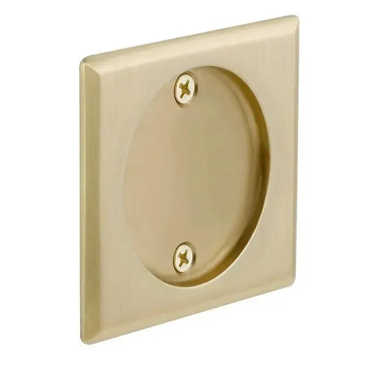 Emtek Dummy Square Pocket Door Tubular Lock-For Double Door Application in Satin Brass finish