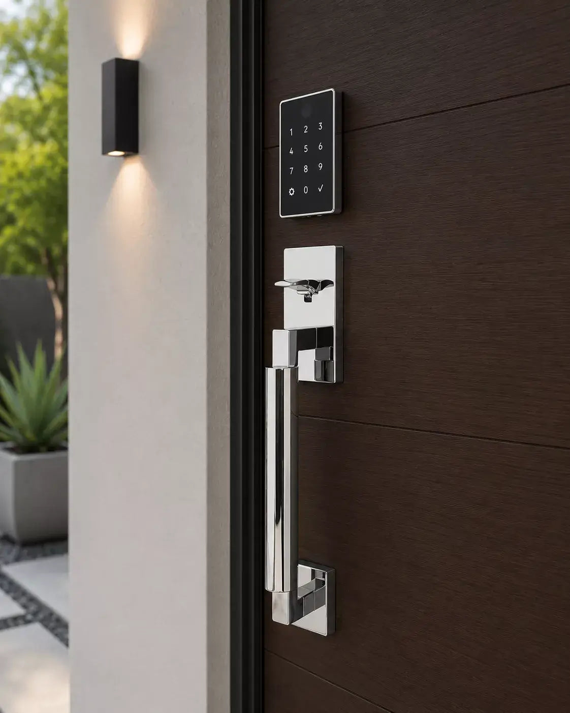 Emtek EMPowered 2 Touch Entry Set with Hercules Smooth Grip and Hercules Lever in finish