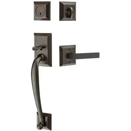 Emtek Franklin Tubular Entrance Handleset With Dumont Lever in