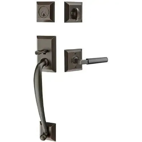 Emtek Franklin Tubular Entrance Handleset With Hercules Lever in