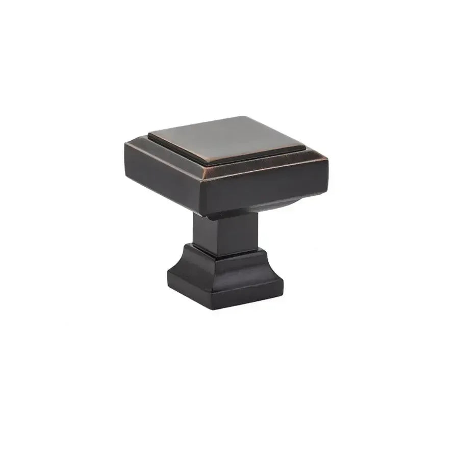 Emtek Geometric Square Cabinet Knob in Oil Rubbed Bronze finish