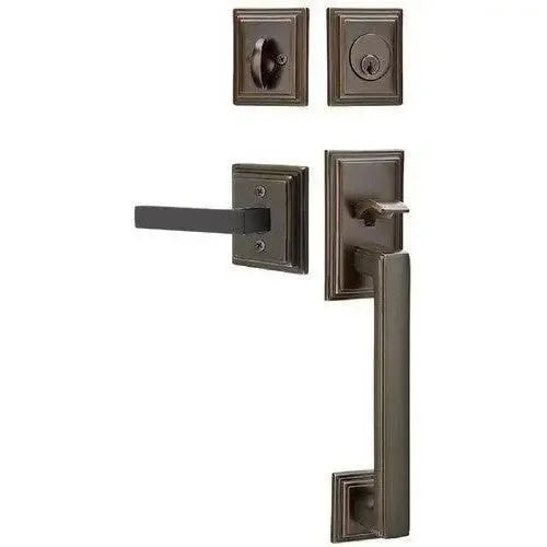 Emtek Hamden Tubular Entrance Handleset With Dumont Lever in