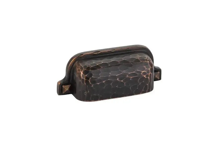 Emtek Hammered Bin Pull, 3" Center to Center in Oil Rubbed Bronze finish