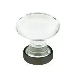Emtek Hampton Crystal Glass Cabinet Knob in Oil Rubbed Bronze finish