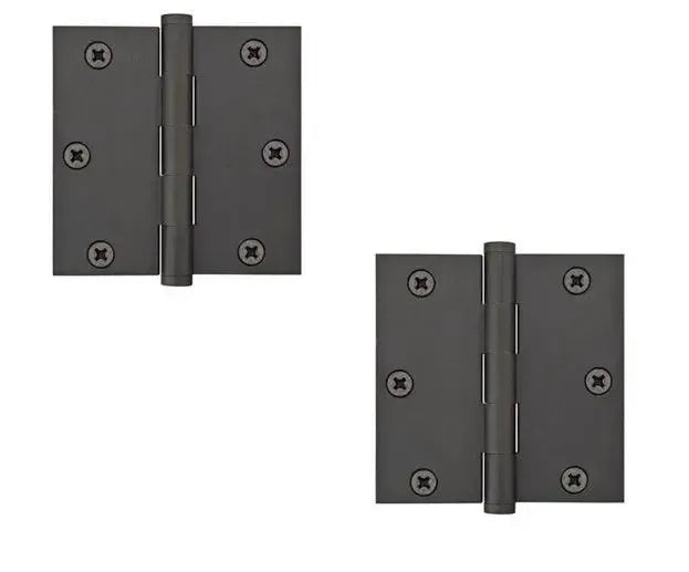 Emtek Heavy Duty Solid Brass Plain Bearing Hinge 3.5" x 3.5" with Square Corners in Oil Rubbed Bronze finish