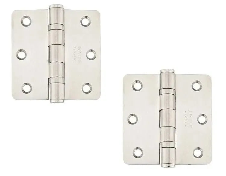 Emtek Heavy Duty Stainless Steel Ball Bearing Hinge, 3.5" x 3.5" with 1/4" Radius Corners in Brushed Stainless Steel finish