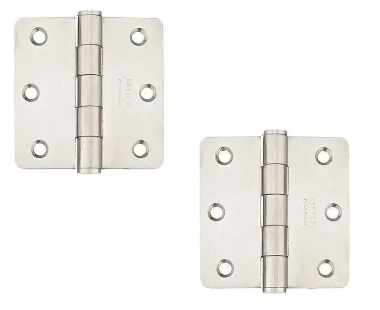 Emtek Heavy Duty Stainless Steel Plain Bearing Hinge, 3.5" x 3.5" with 1/4" Radius Corners in Brushed Stainless Steel finish