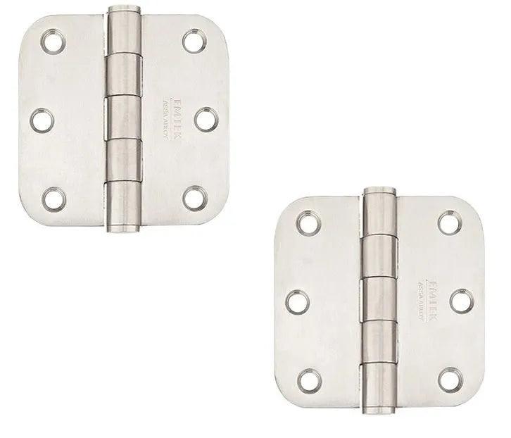 Emtek Heavy Duty Stainless Steel Plain Bearing Hinge, 3.5" x 3.5" with 5/8" Radius Corners Brushed Stainless Steel