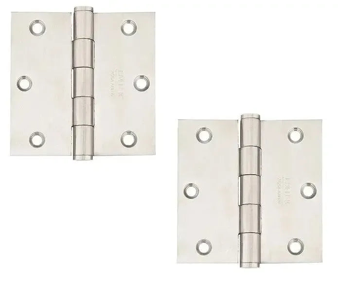Emtek Heavy Duty Stainless Steel Plain Bearing Hinge, 3.5" x 3.5" with Square Corners in Brushed Stainless Steel finish