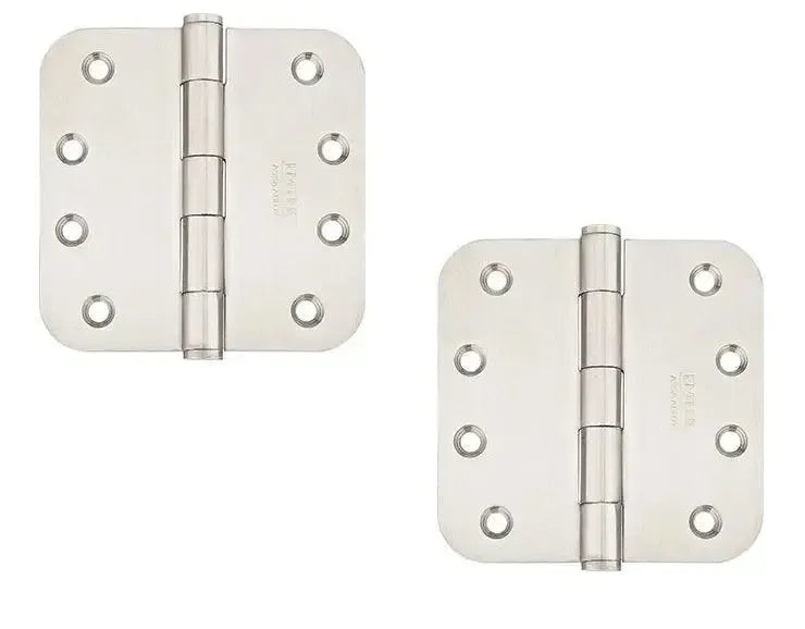 Emtek Heavy Duty Stainless Steel Plain Bearing Hinge, 4" x 4" with 5/8" Radius Corners in Brushed Stainless Steel finish