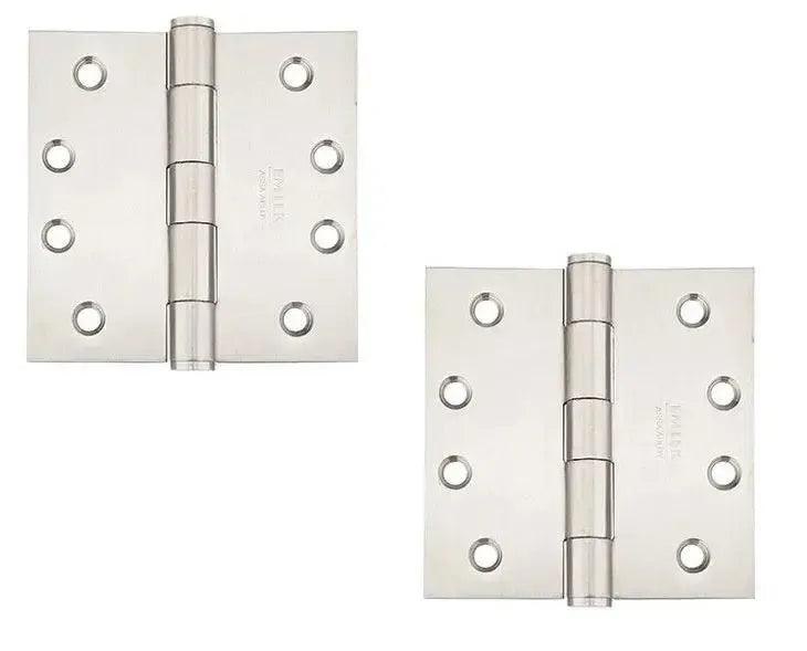Emtek Heavy Duty Stainless Steel Plain Bearing Hinge 4.5" x 4.5" with Square Corners in Brushed Stainless Steel finish
