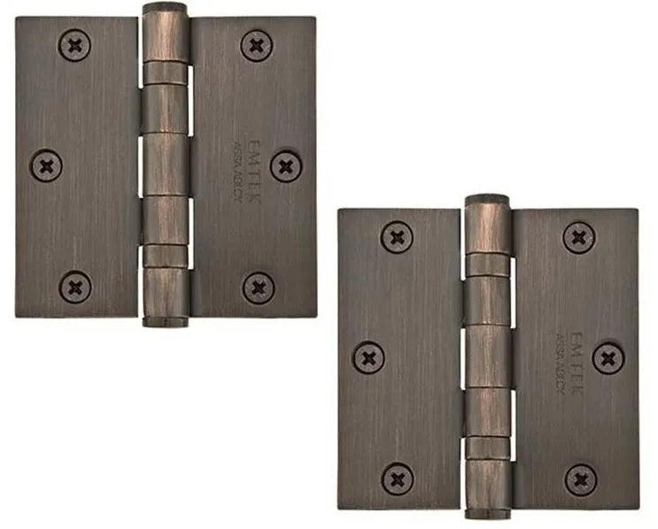 EmtekEmtek Heavy Duty Steel Ball Bearing Hinge 3.5" x 3.5" with Square Corners in