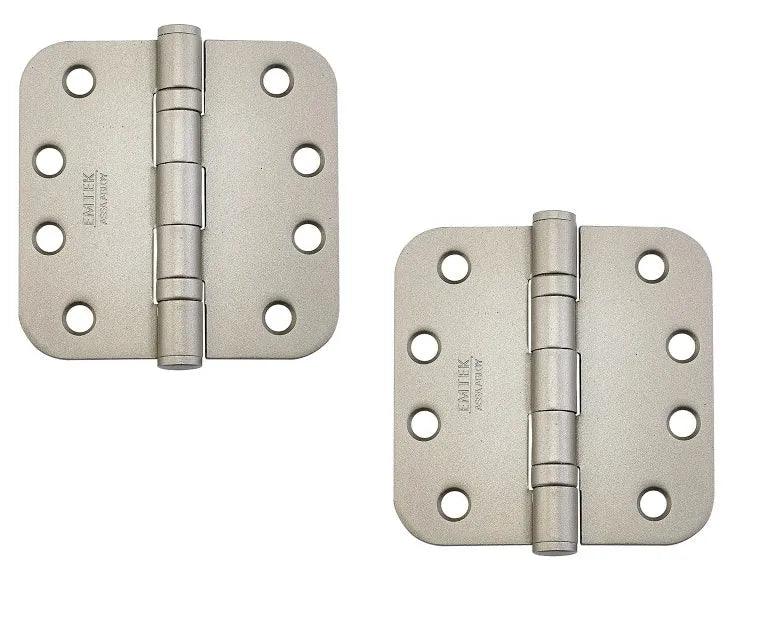 Emtek Heavy Duty Steel Ball Bearing Hinge, 4" x 4" with 5/8" Radius Corners Tumbled White Bronze