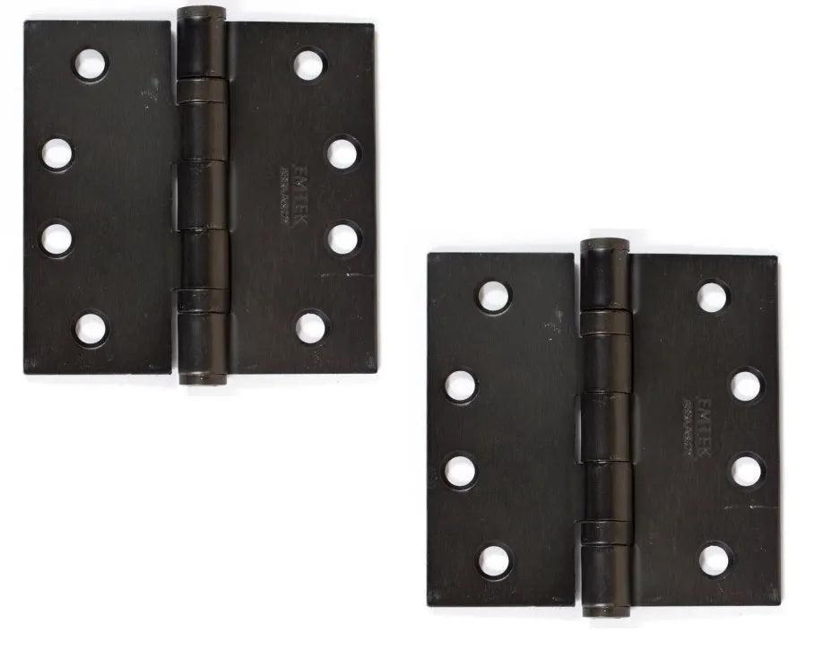 Emtek Heavy Duty Steel Ball Bearing Hinge, 4" x 4" with Square Corners Oil Rubbed Bronze