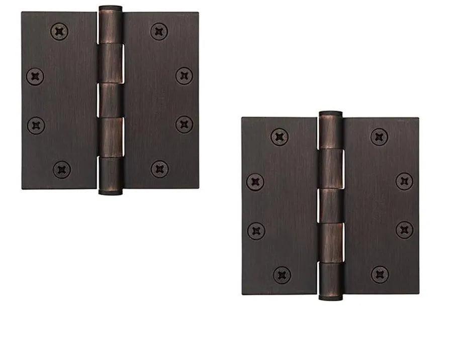 Emtek Heavy Duty Steel Plain Bearing Hinge, 4.5" x 4.5" with Square Corners Oil Rubbed Bronze