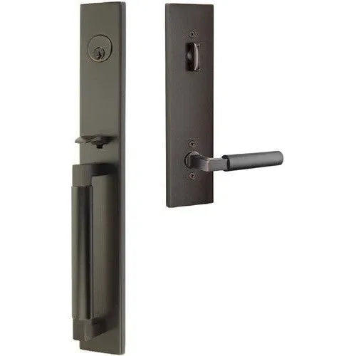 Emtek Hercules Smooth Full Length Tubular Entry Set with Hercules Lever Oil Rubbed Bronze
