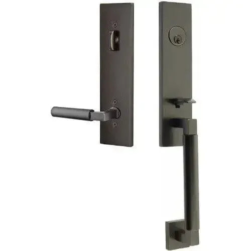 Emtek Hercules Smooth Monolithic Tubular Entry Set with Hercules Lever in