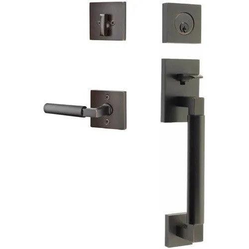 Emtek Hercules Smooth Sectional Tubular Entry Set with Hercules Lever Oil Rubbed Bronze