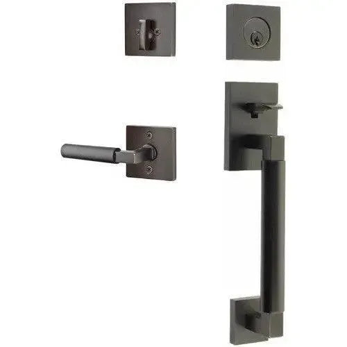 Emtek Hercules Smooth Sectional Tubular Entry Set with Hercules Lever in
