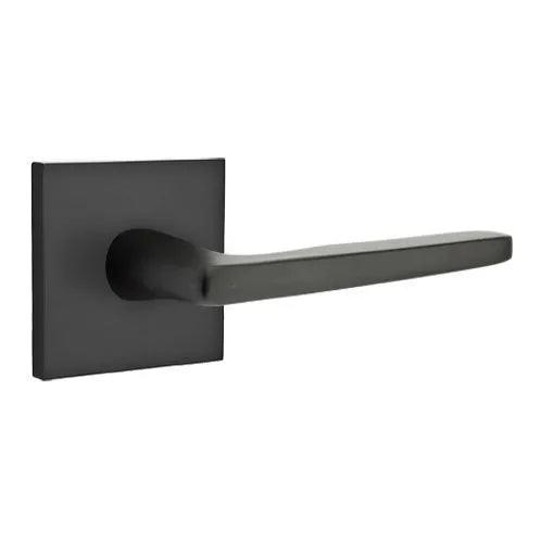 Emtek Hermes Lever With Square Rosette Flat Black