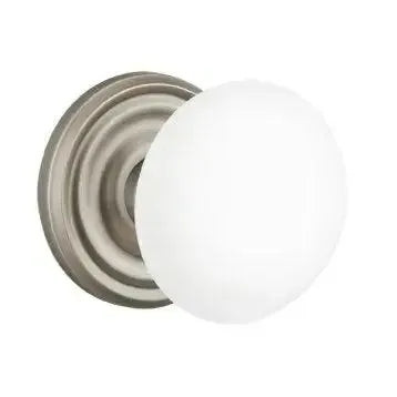 Emtek Ice White Knob with Regular Rosette in