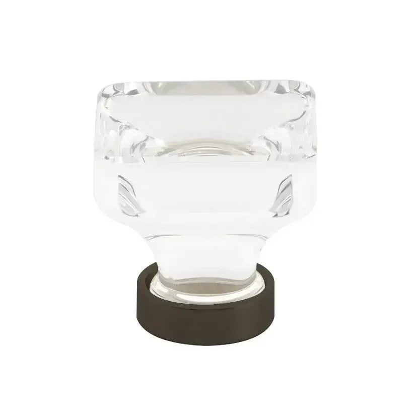 Emtek Lido Crystal Glass Cabinet Knob in Oil Rubbed Bronze finish