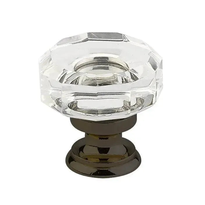 Emtek Lowell Crystal Glass Cabinet Knob Oil Rubbed Bronze
