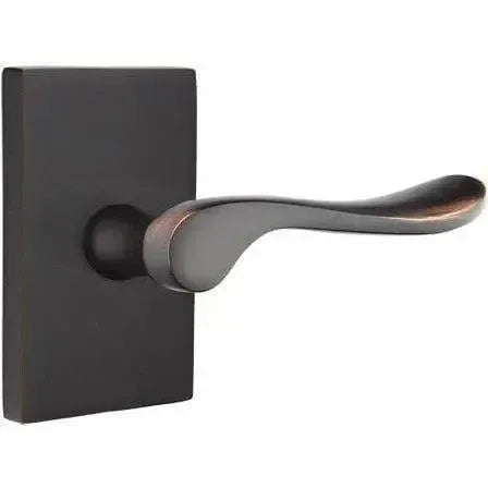 Emtek Luzern Lever With Modern Rectangular Rosette Oil Rubbed Bronze