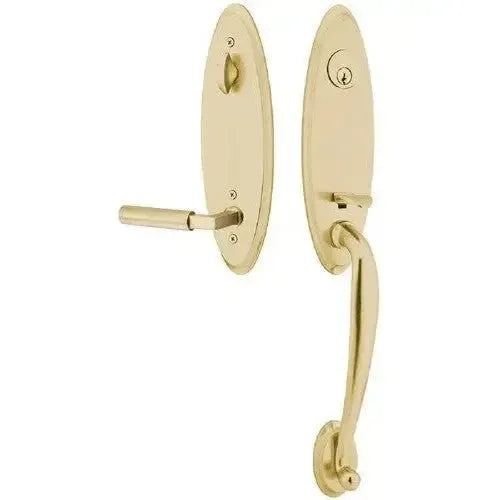 Emtek Marietta Tubular Entrance Handleset With Hercules Lever in