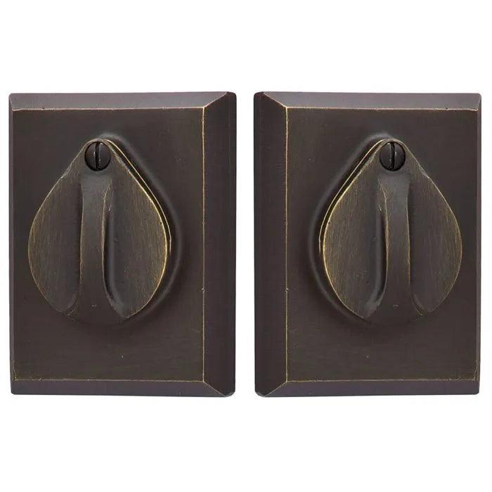 Emtek Double Cylinder #3 Sandcast Bronze Keyed Deadbolt with Flap in Medium Bronze Patina finish