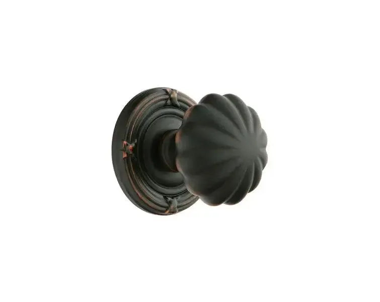 Emtek Melon Knob with Ribbon & Reed Rosette in