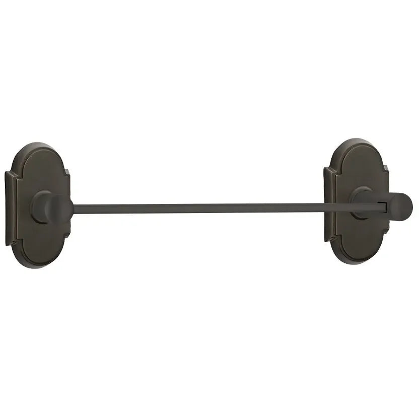 Emtek Modern Brass Towel Bar with #8 Rosette Oil Rubbed Bronze