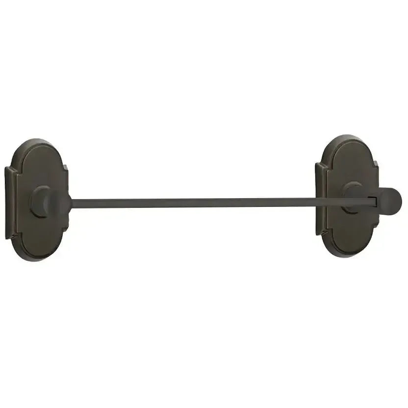 Emtek Modern Brass Towel Bar with #8 Rosette in
