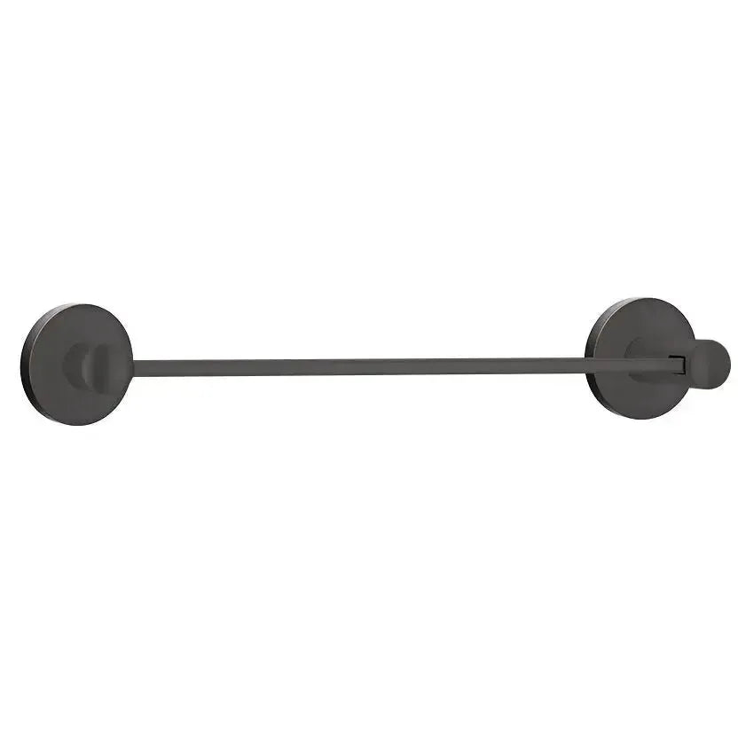 Emtek Modern Brass Towel Bar with Regular Disk Rosette in Oil Rubbed Bronze finish