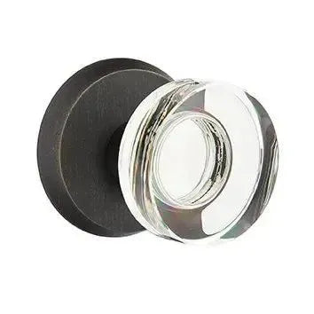 Emtek Modern Disc Crystal Knob with #2 Rosette in