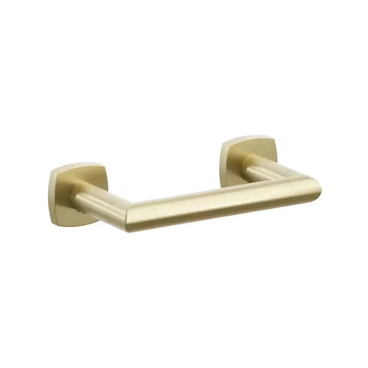 Emtek Modern Tubular Brass Paper Holder with Pivoting Double Post & Soft Square Rosette in