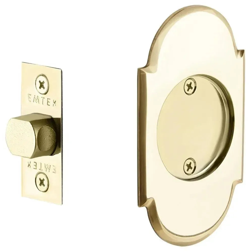 Emtek Passage #8 Pocket Door Tubular Lock in Polished Brass finish