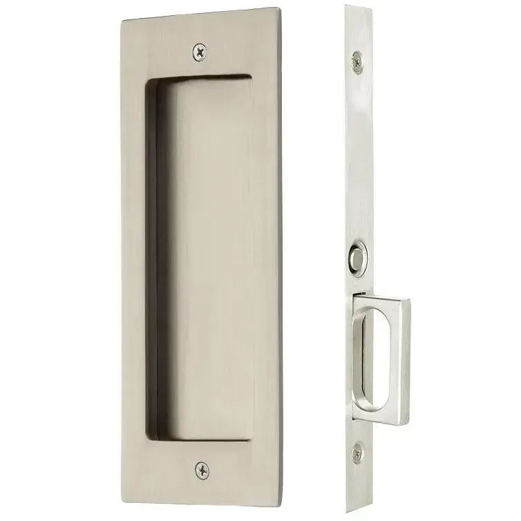 Emtek Modern Rectangular Pocket Door Mortise Lock in Satin Nickel finish