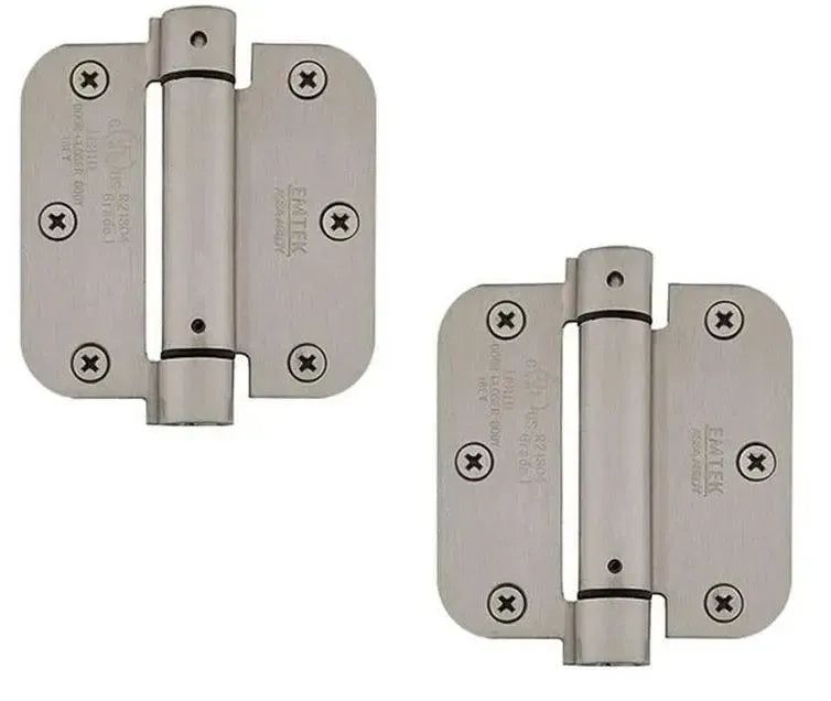 EmtekEmtek Plated Steel UL Listed Spring Hinge 3.5" x 3.5" with 5/8" Radius Corners in