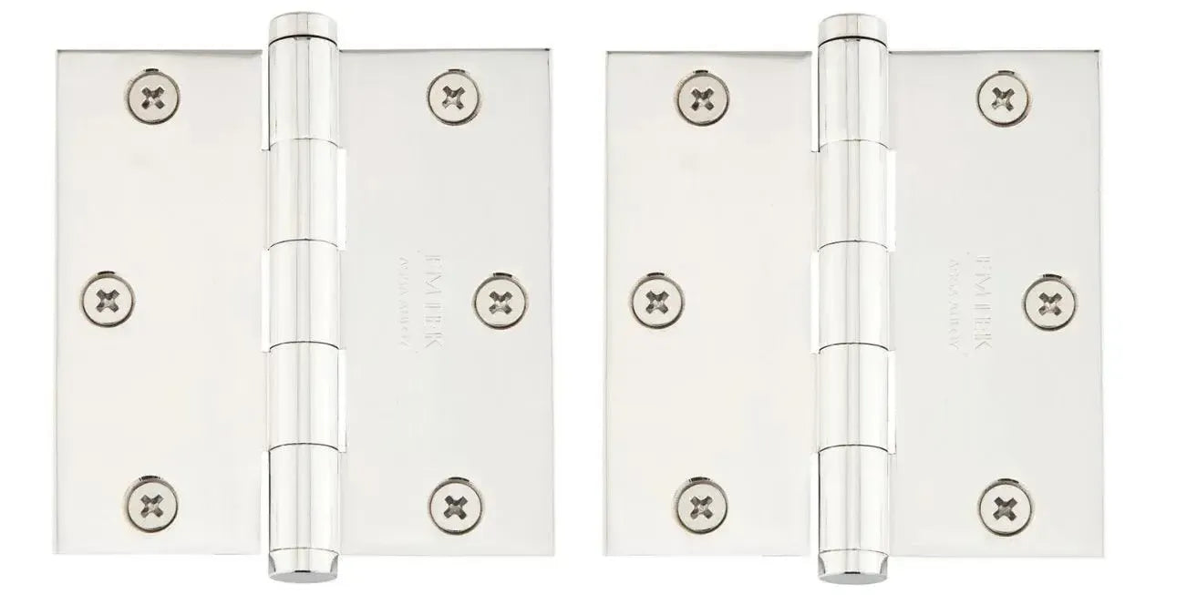EmtekEmtek Residential Duty Solid Brass Plain Bearing Hinge, 3.5" x 3.5" with Square Corners in
