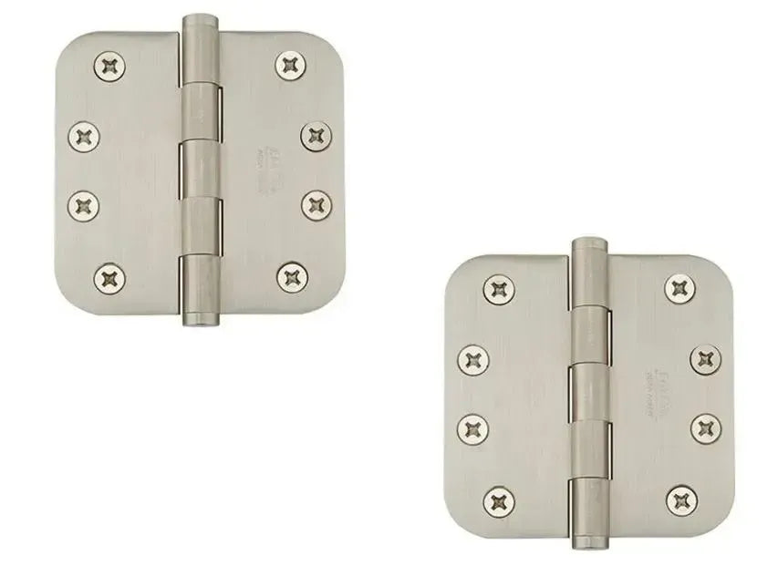 Emtek Residential Duty Solid Brass Plain Bearing Hinge, 4" x 4" with 5/8" Radius Corners in Satin Nickel finish