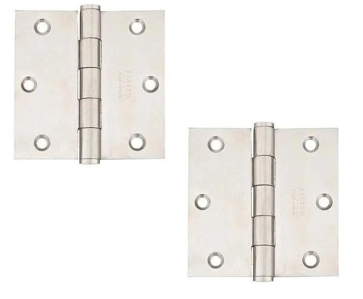 Emtek Residential Duty Stainless Steel Plain Bearing Hinge, 3.5" x 3.5" with Square Corners Brushed Stainless Steel