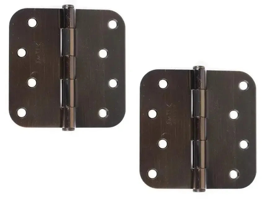 Emtek Residential Duty Steel Plain Bearing Hinge 4" x 4" with 5/8" Radius Corners in Oil Rubbed Bronze finish