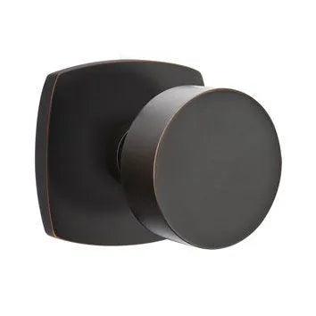 Emtek Round Knob With Urban Modern Rosette
