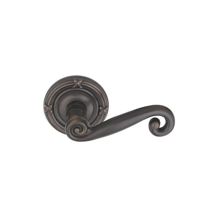 Emtek Rustic Lever With Ribbon & Reed Rosette Oil Rubbed Bronze