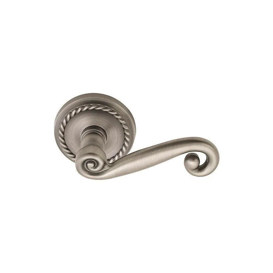 Emtek Rustic Lever With Rope Rosette Satin Nickel